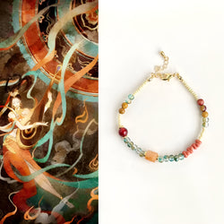 Bracelet de guérison énergétique réparatrice en citrine et tourmaline noire