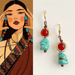 Boucles d'oreilles en cristal de guérison turquoise