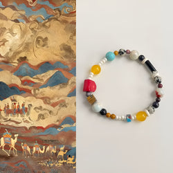 Kraftvolles Talisman-Armband aus Natursteinperlen