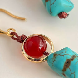 Boucles d'oreilles en cristal de guérison turquoise